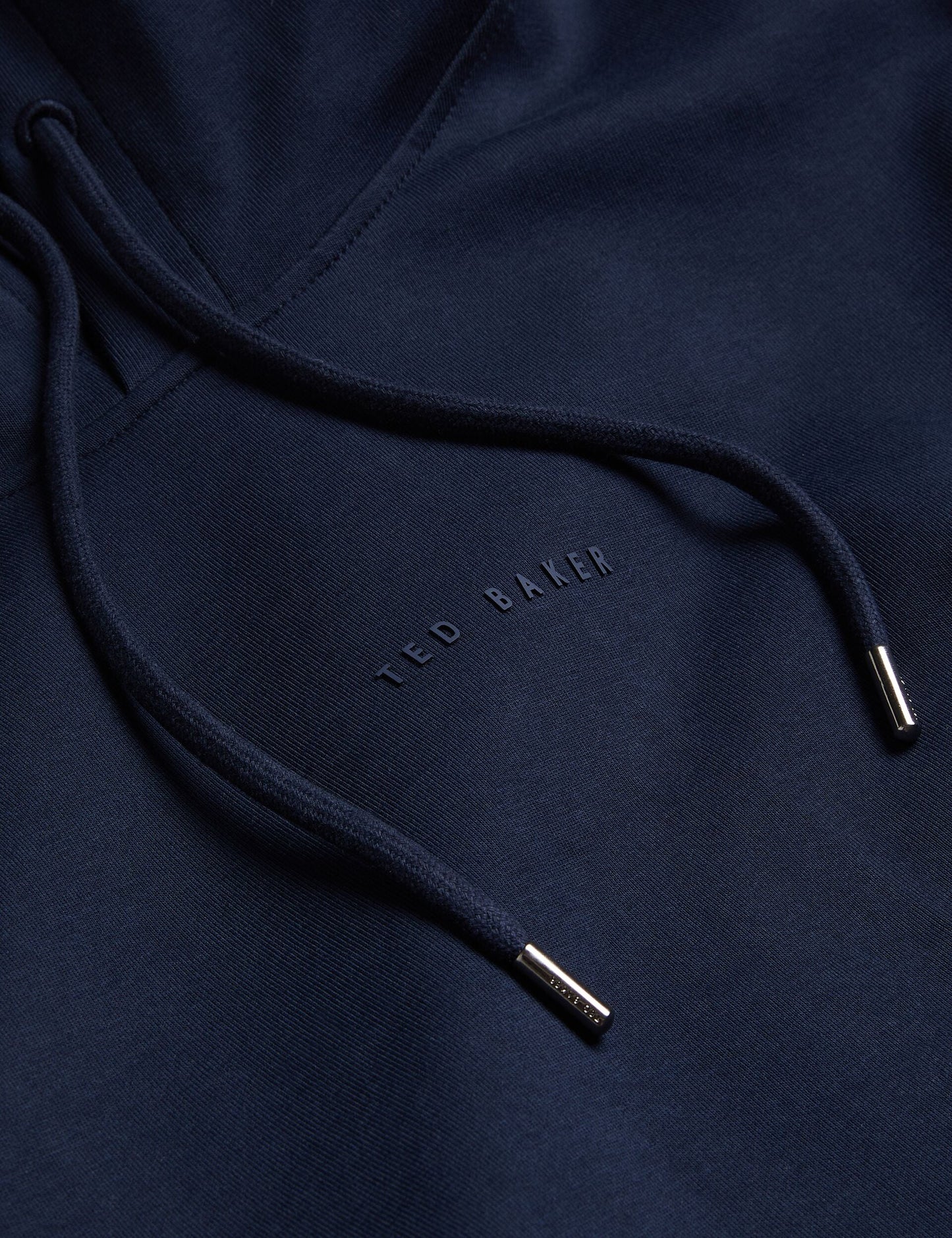 Ted Baker DROTOW - Logo Detail Cotton Blend Hoodie NAVY