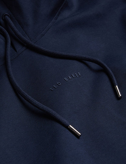 Ted Baker DROTOW - Logo Detail Cotton Blend Hoodie NAVY