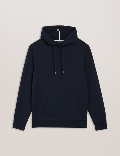 Ted Baker DROTOW - Logo Detail Cotton Blend Hoodie NAVY