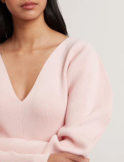 Ted Baker AMELYAA - Rib Sculpt Sleeve Sweater LIGHT PINK