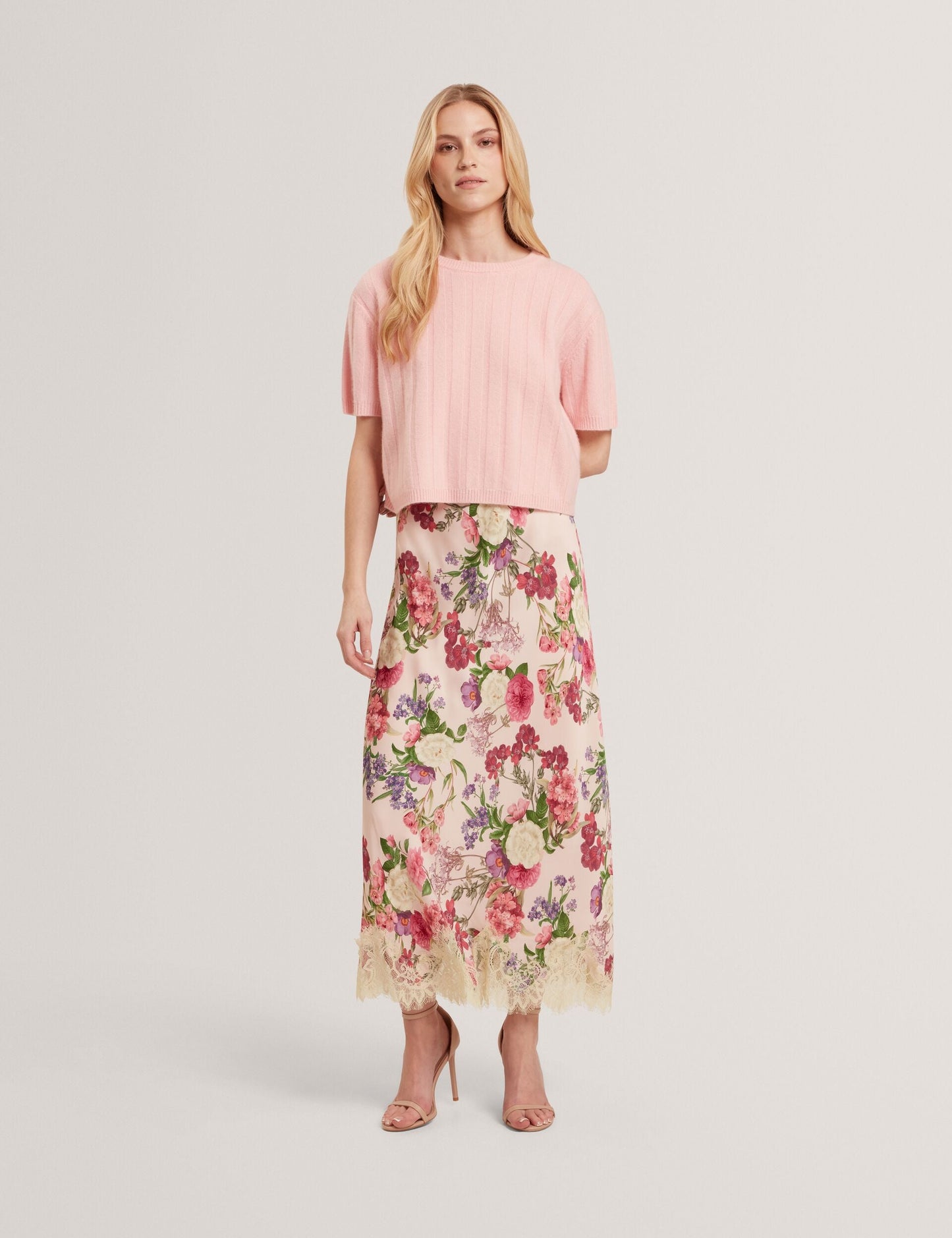 Ted Baker SHERRY - Cashmere Rib Pull Over Sweater PINK