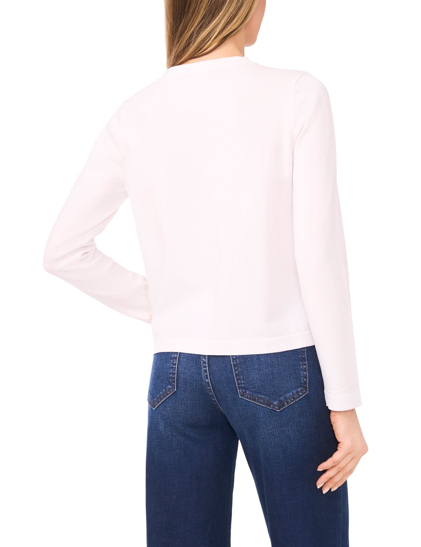Ted Baker CASSIA Floral Overlay Crew Neck Cardigan WHITE