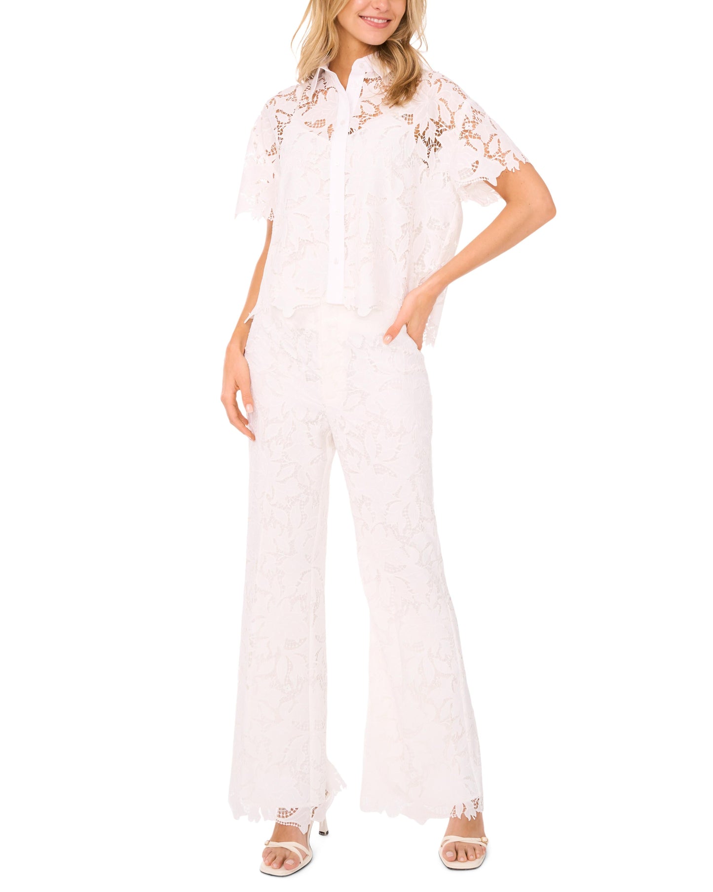 Ted Baker LACE FRONT PLEAT SUITING PANT - White WHITE