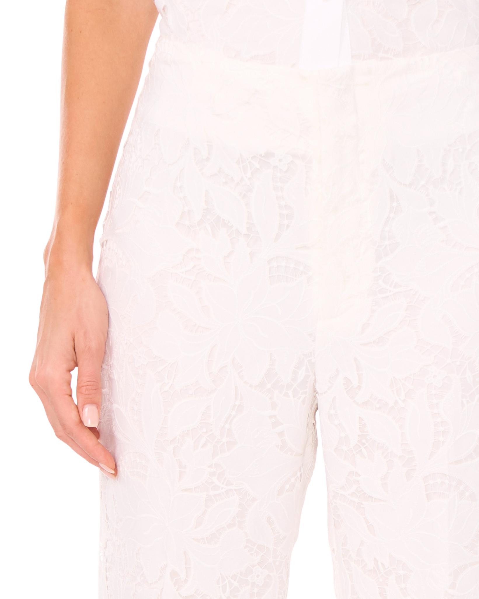 Ted Baker LACE FRONT PLEAT SUITING PANT - White WHITE