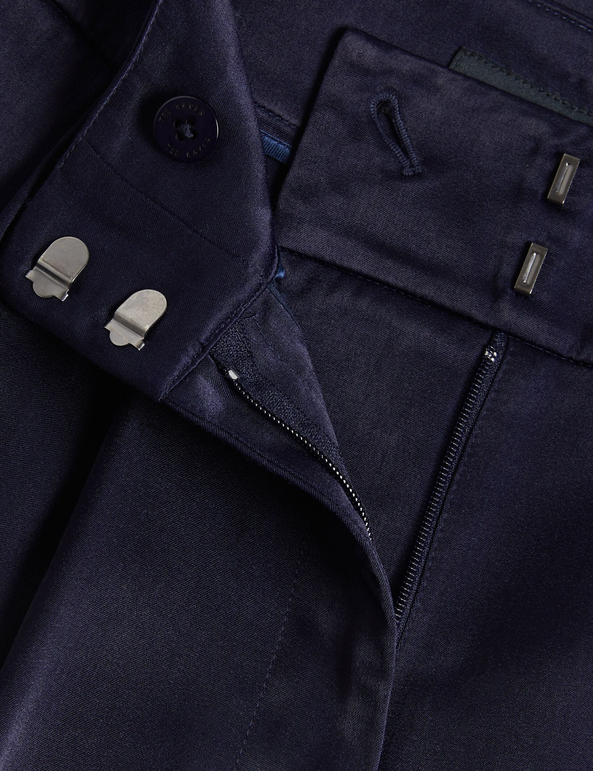 Ted Baker TEERUT - Satin Tailored Wide Flood Length Trousers NAVY