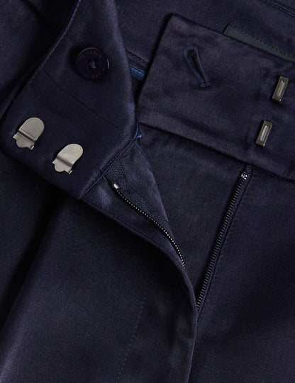 Ted Baker TEERUT - Satin Tailored Wide Flood Length Trousers NAVY
