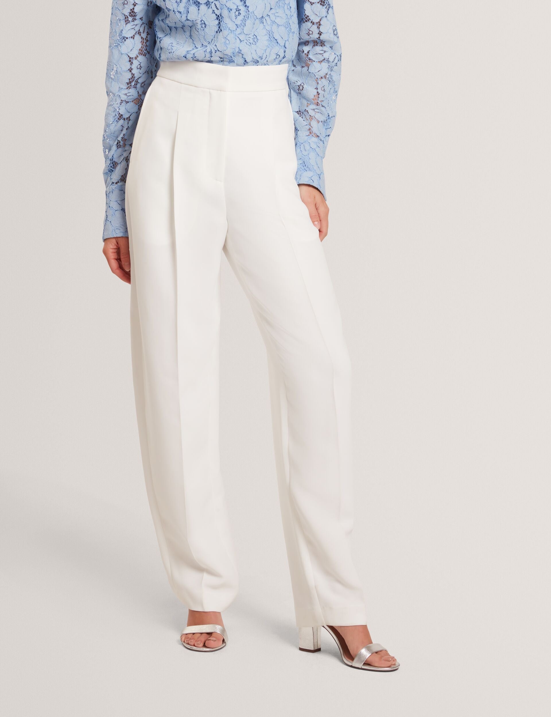 Ted Baker MORRIAT - Barrel Leg Woven Tailored Trousers IVORY