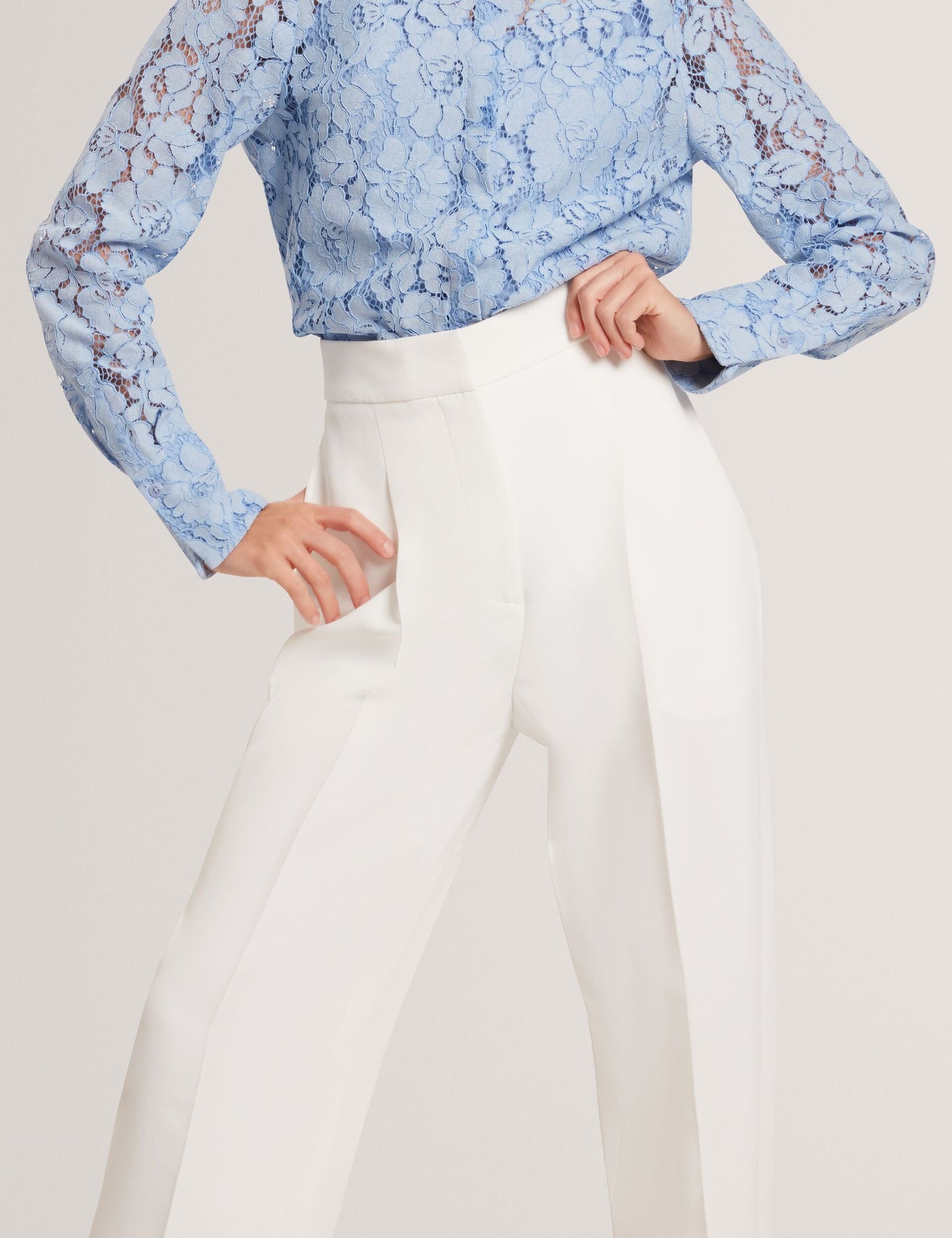 Ted Baker MORRIAT - Barrel Leg Woven Tailored Trousers IVORY