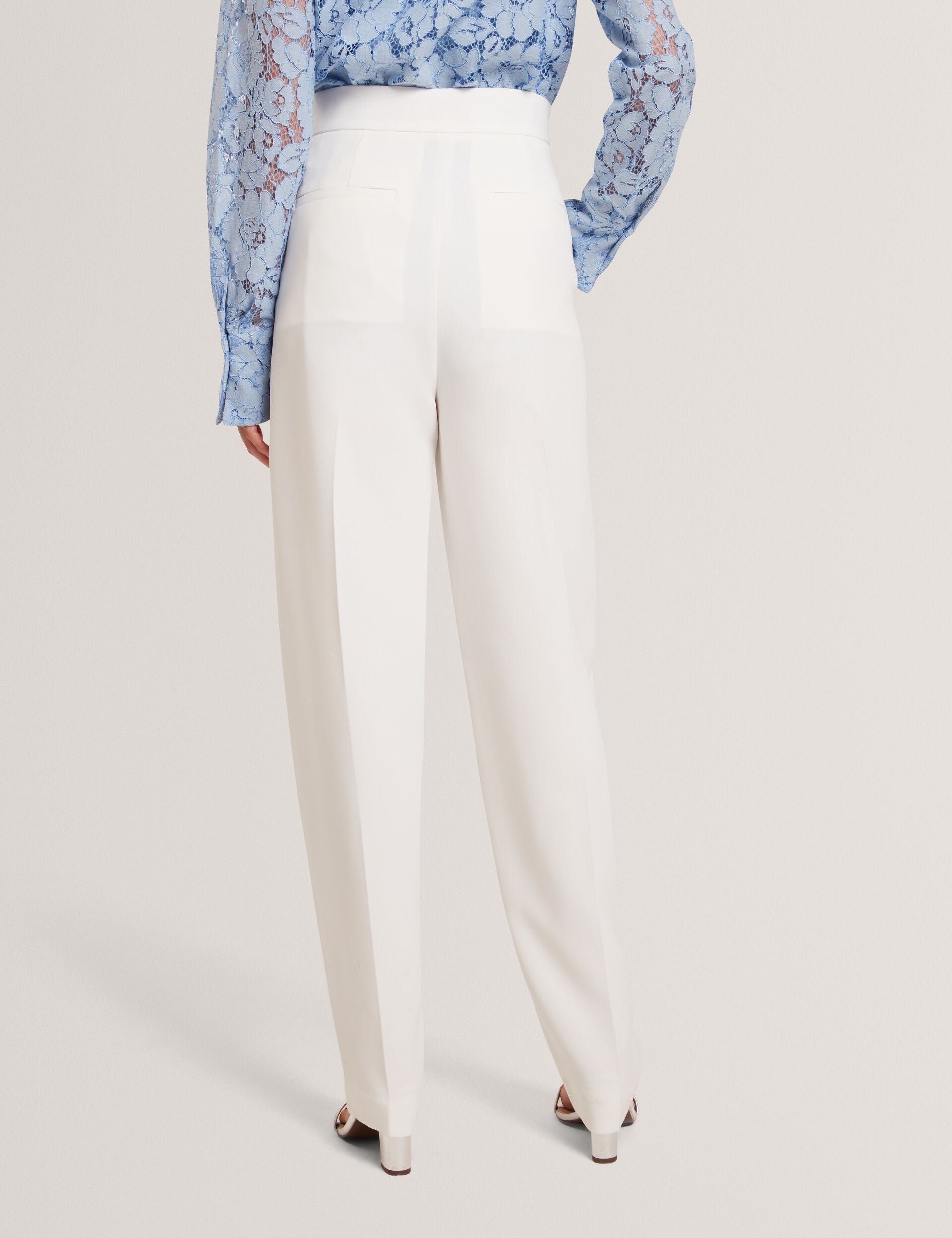 Ted Baker MORRIAT - Barrel Leg Woven Tailored Trousers IVORY