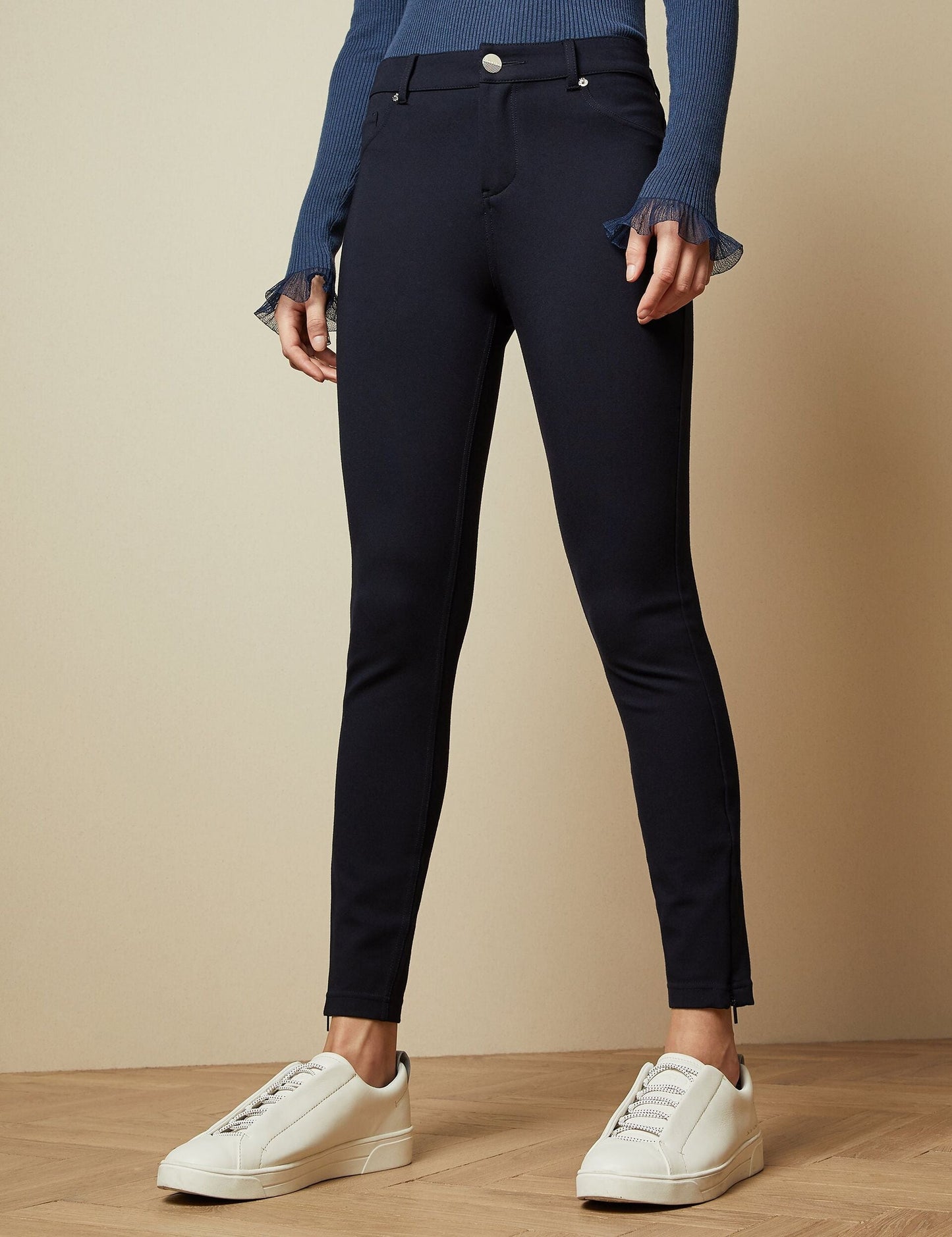 Ted Baker STRENTI - Skinny Fit Zip Cuff Jeggings DARK BLUE