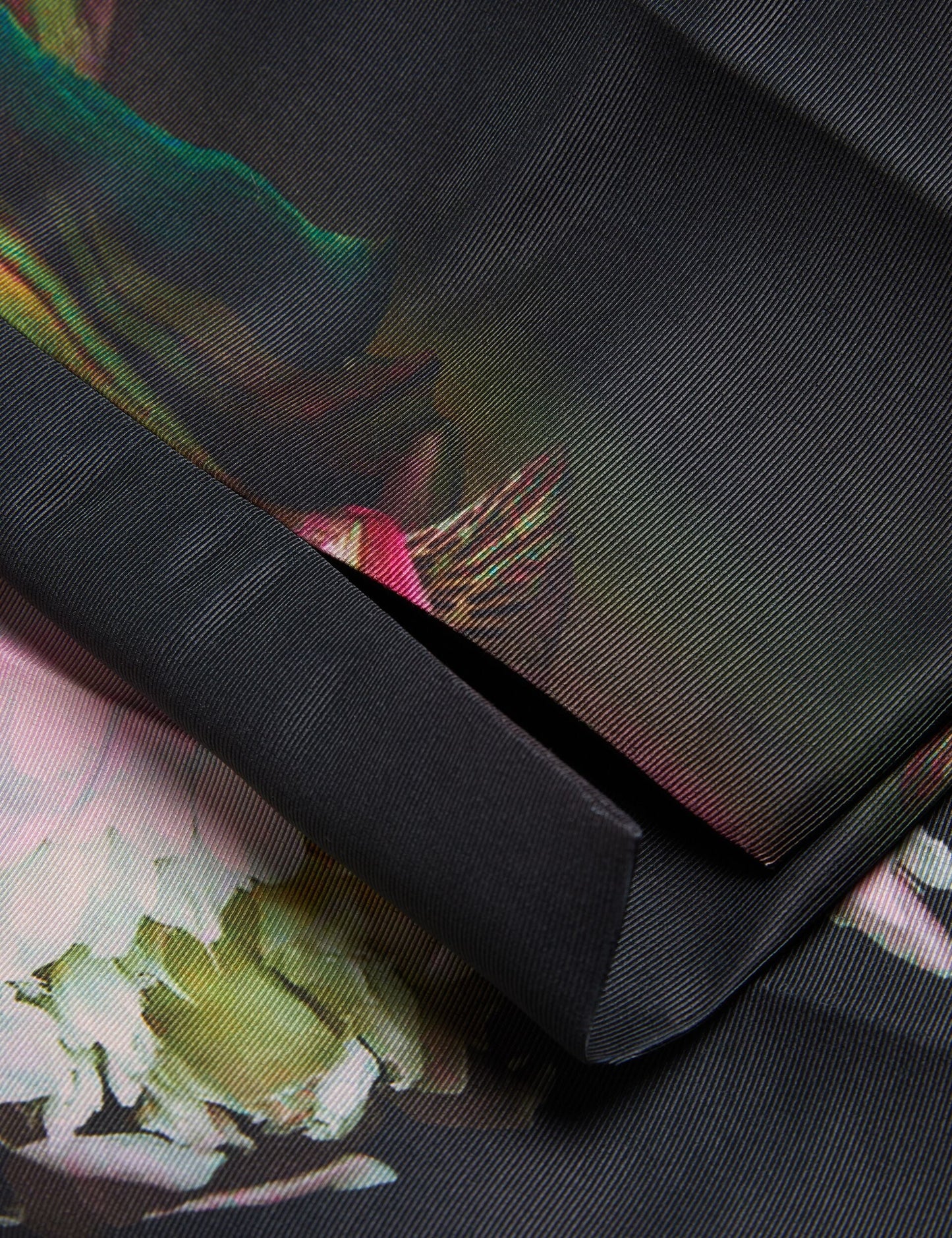 Ted Baker OKUNIT - Tapered Leg Floral Print Tailored Trousers BLACK