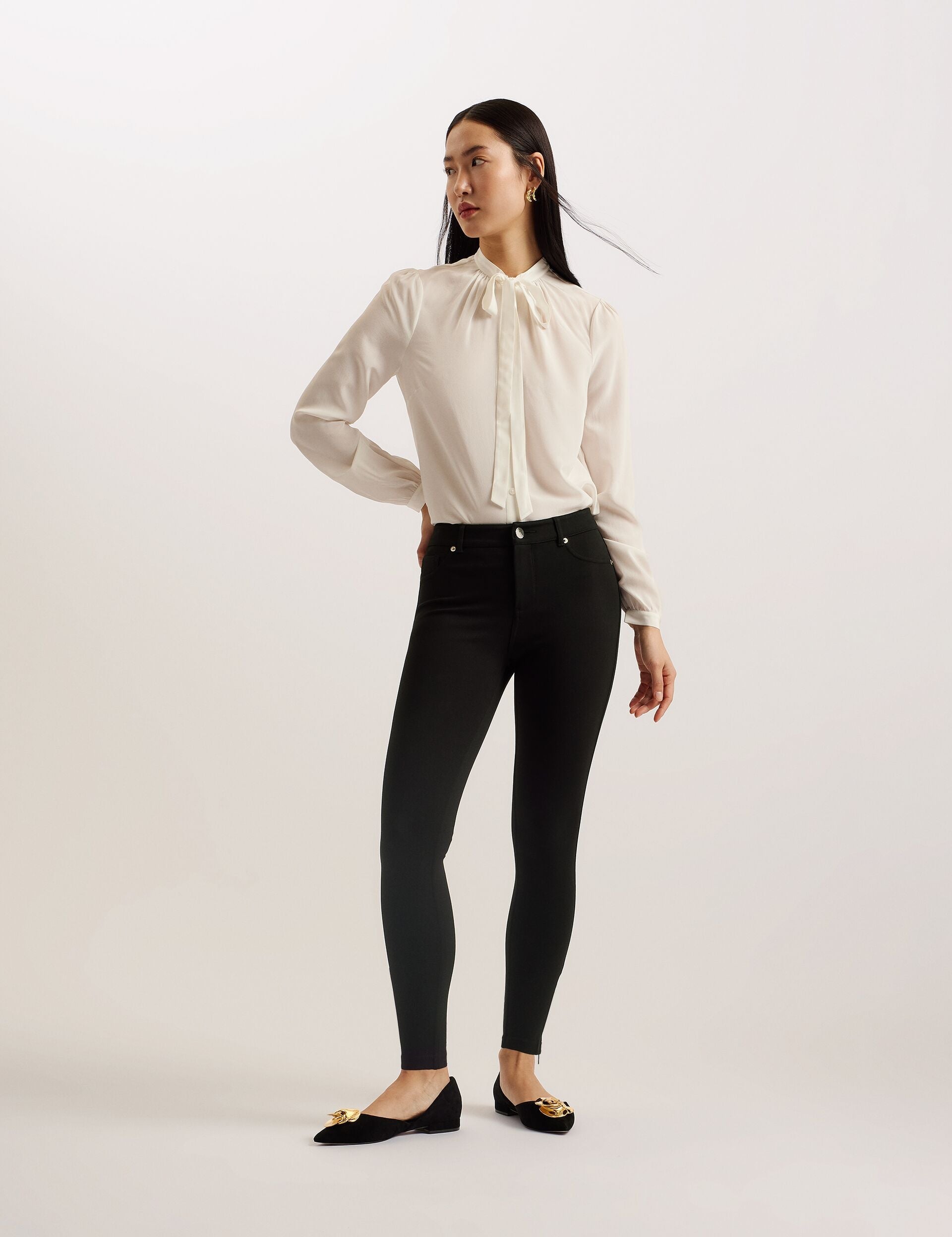 Ted Baker STRENTI - Skinny Fit Zip Cuff Jeggings BLACK