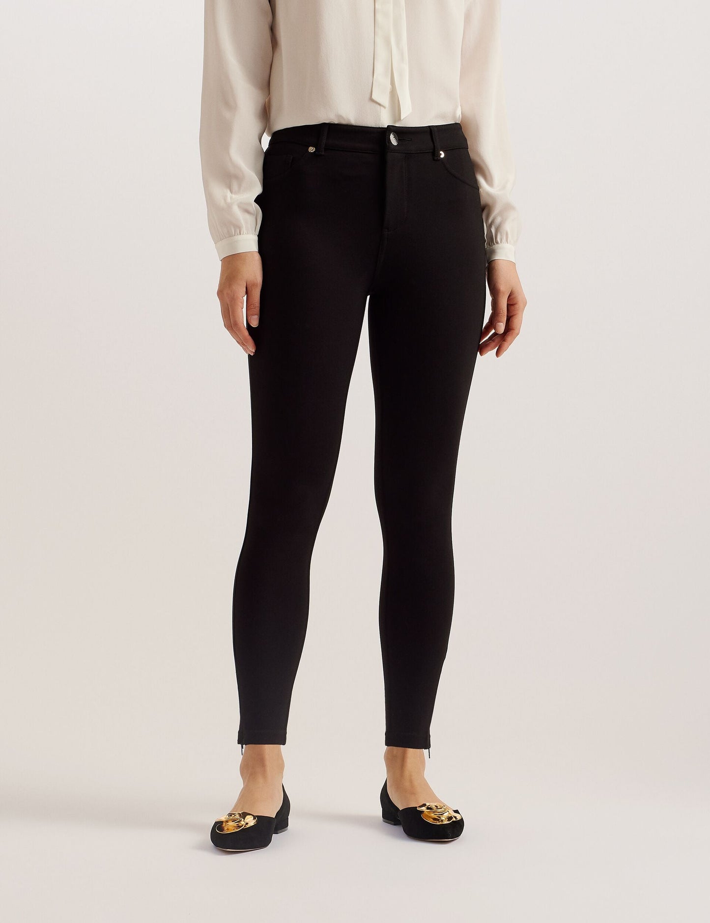 Ted Baker STRENTI - Skinny Fit Zip Cuff Jeggings BLACK