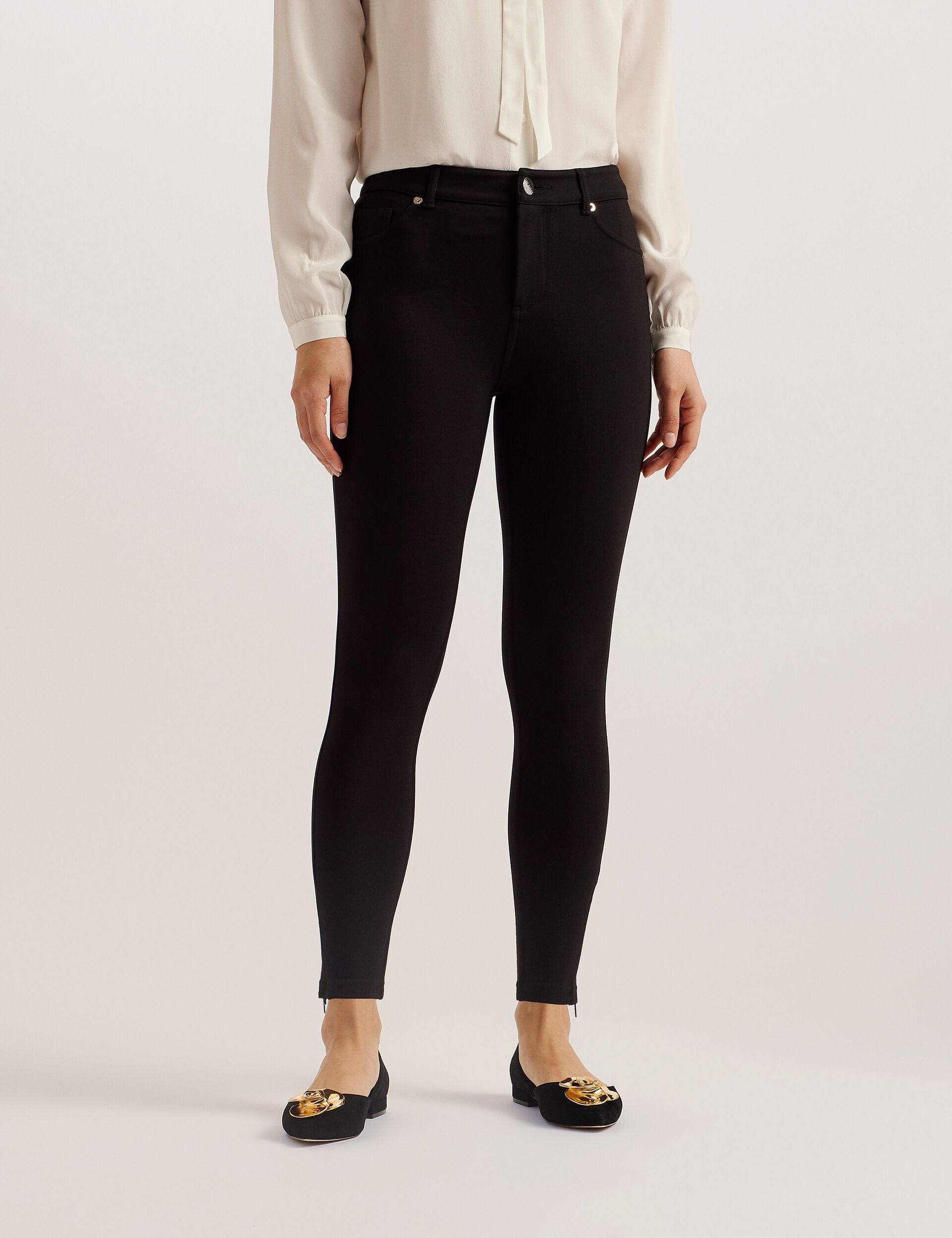 Ted Baker STRENTI - Skinny Fit Zip Cuff Jeggings BLACK