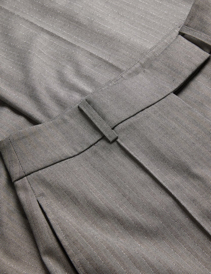 Ted Baker KOAT - Herringbone Wide Leg Tailored Trousers DARK GREY