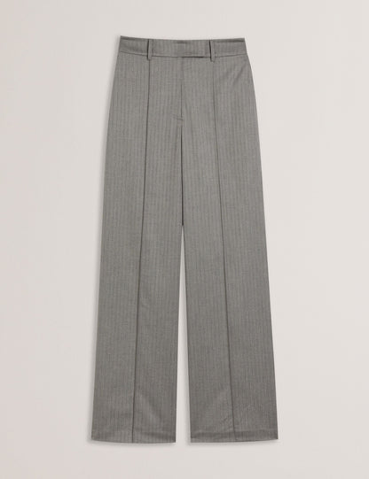 Ted Baker KOAT - Herringbone Wide Leg Tailored Trousers DARK GREY