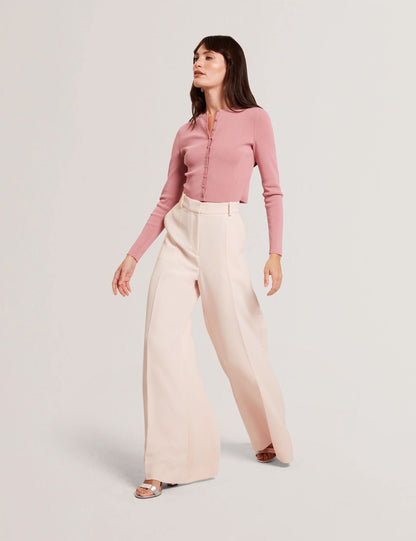 Ted Baker TRAGAT - Ultra Wide Leg Woven Tailored Trousers PALE PINK