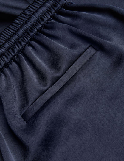 Ted Baker UMAIBO - Satin Wide Leg Drawstring Joggers NAVY