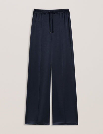 Ted Baker UMAIBO - Satin Wide Leg Drawstring Joggers NAVY