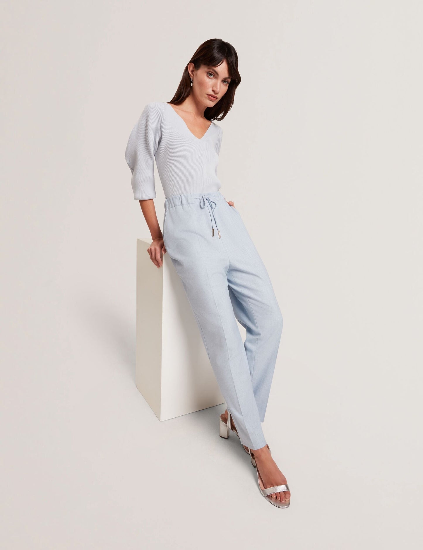 Ted Baker BALLIA - Elasticated Waist Tailored Tapered Trouser PALE BLUE