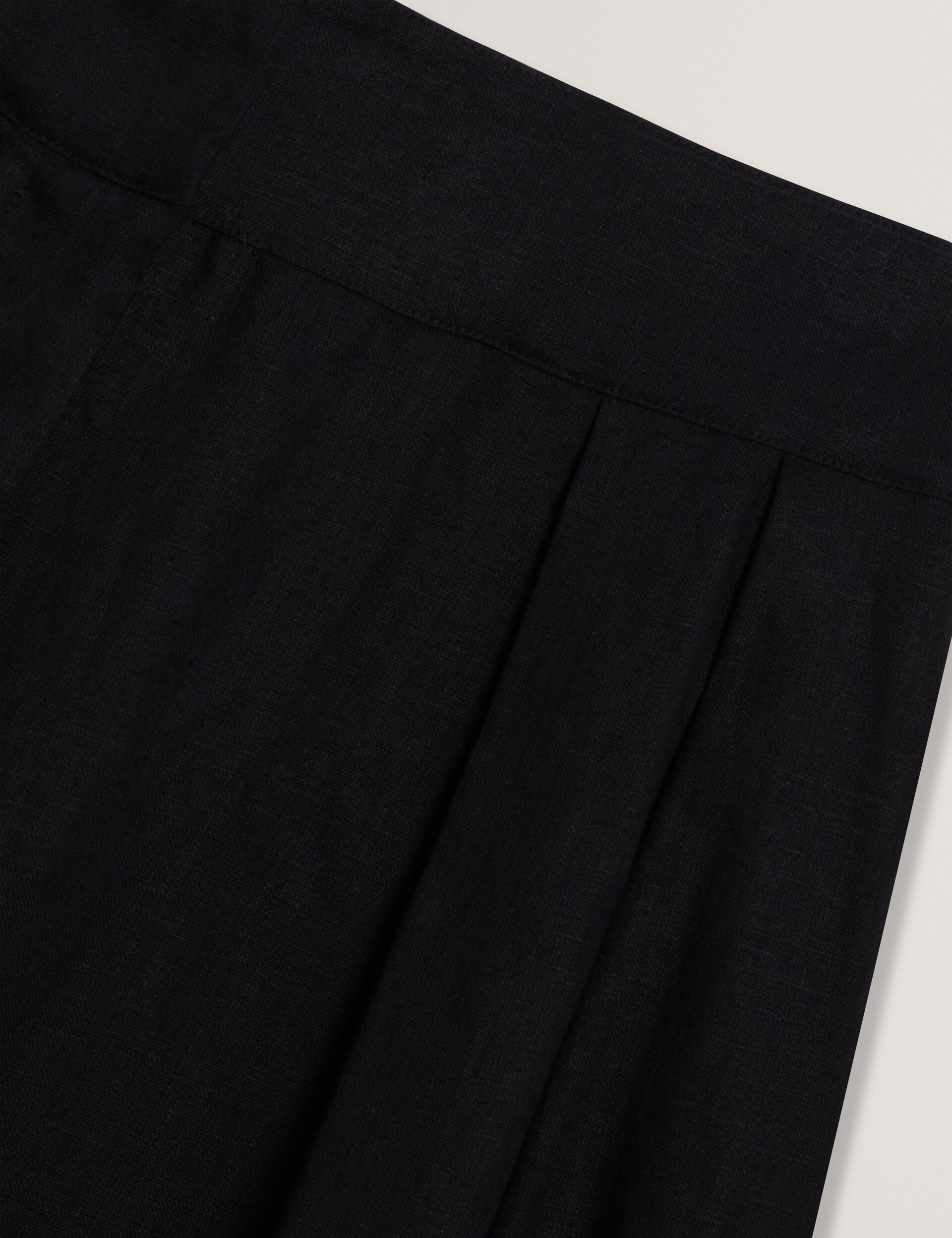 Ted Baker KYFAAT - Pure Linen Tailored Wide Leg Trousers BLACK
