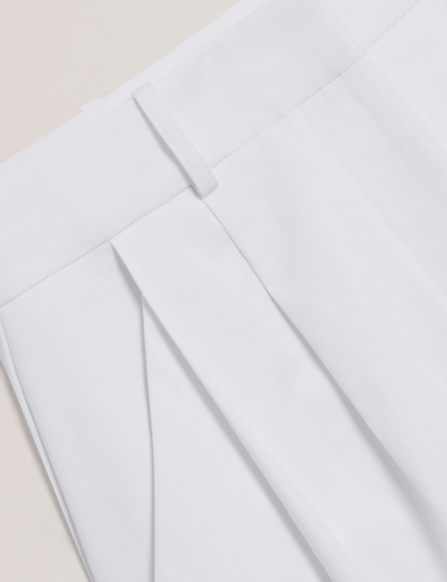 Ted Baker ZOZIA - Cotton Pleated Front Wide Leg Trousers WHITE