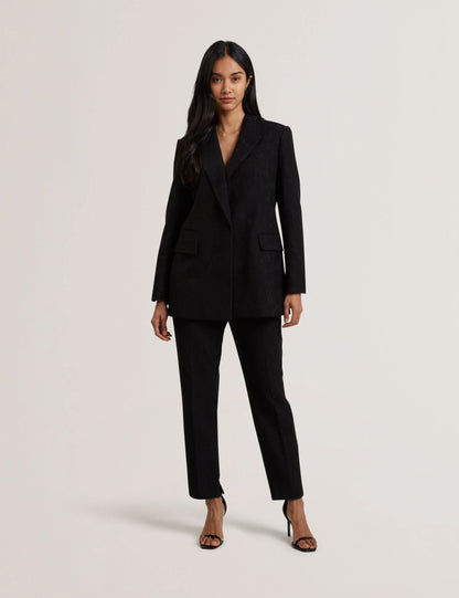 Ted Baker MERIOT - Bonded Lace Slim Tailored Trousers BLACK