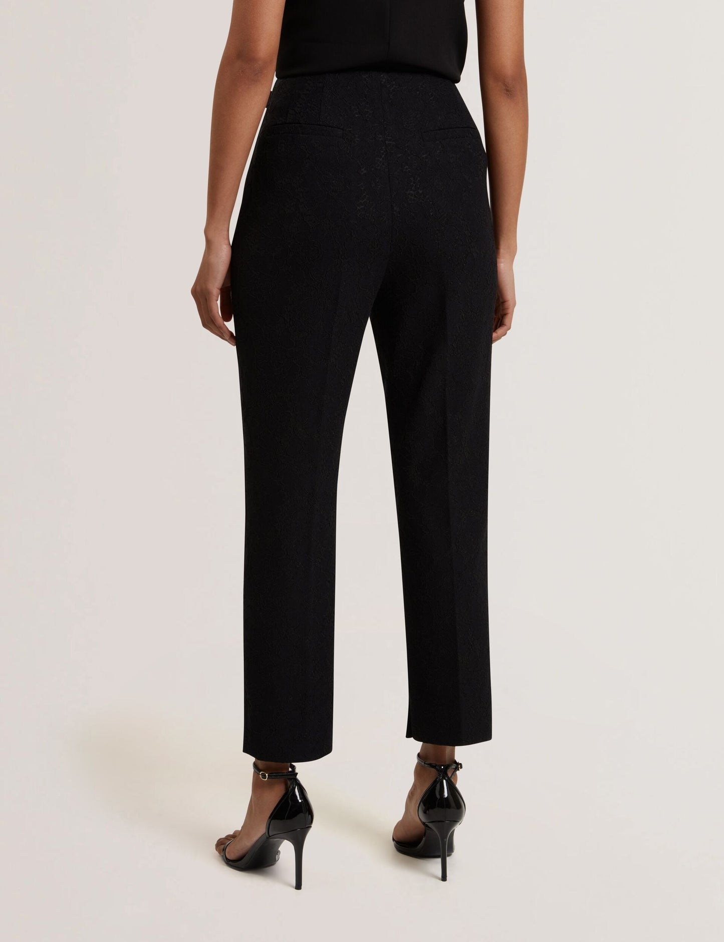 Ted Baker MERIOT - Bonded Lace Slim Tailored Trousers BLACK