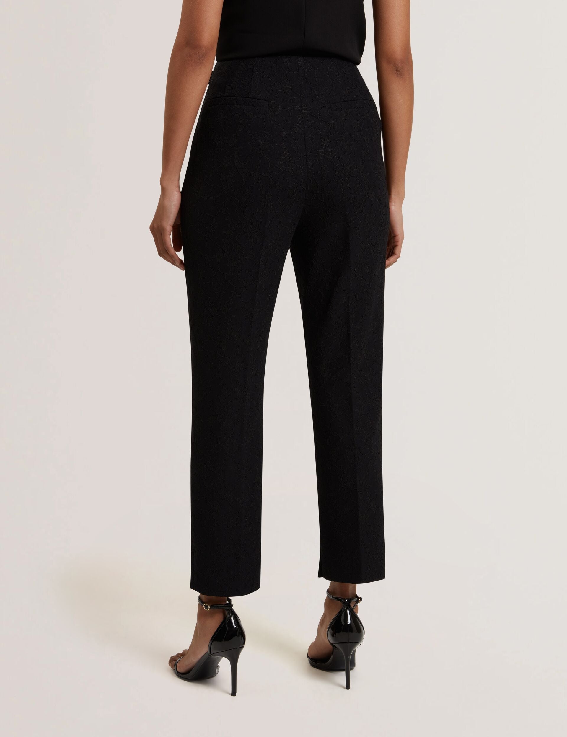 Ted Baker MERIOT - Bonded Lace Slim Tailored Trousers BLACK