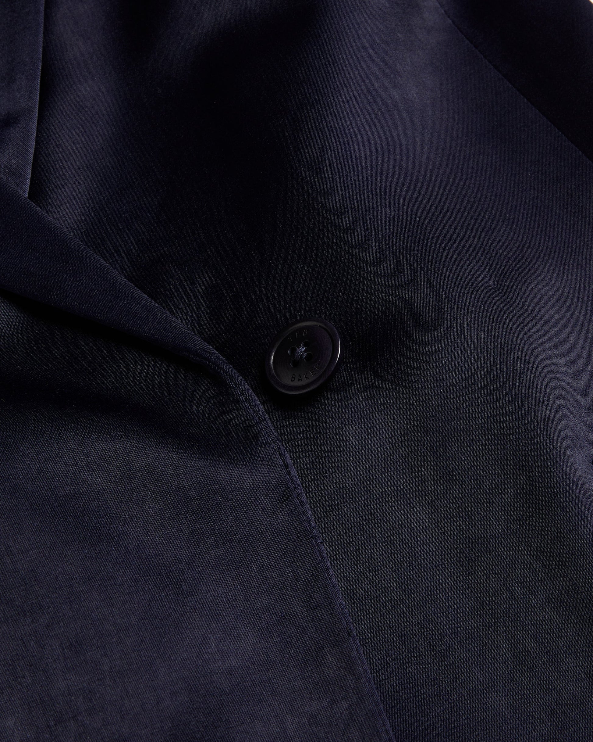 Ted Baker TEERU - Tailored Satin Longline Waistcoat with Belt NAVY
