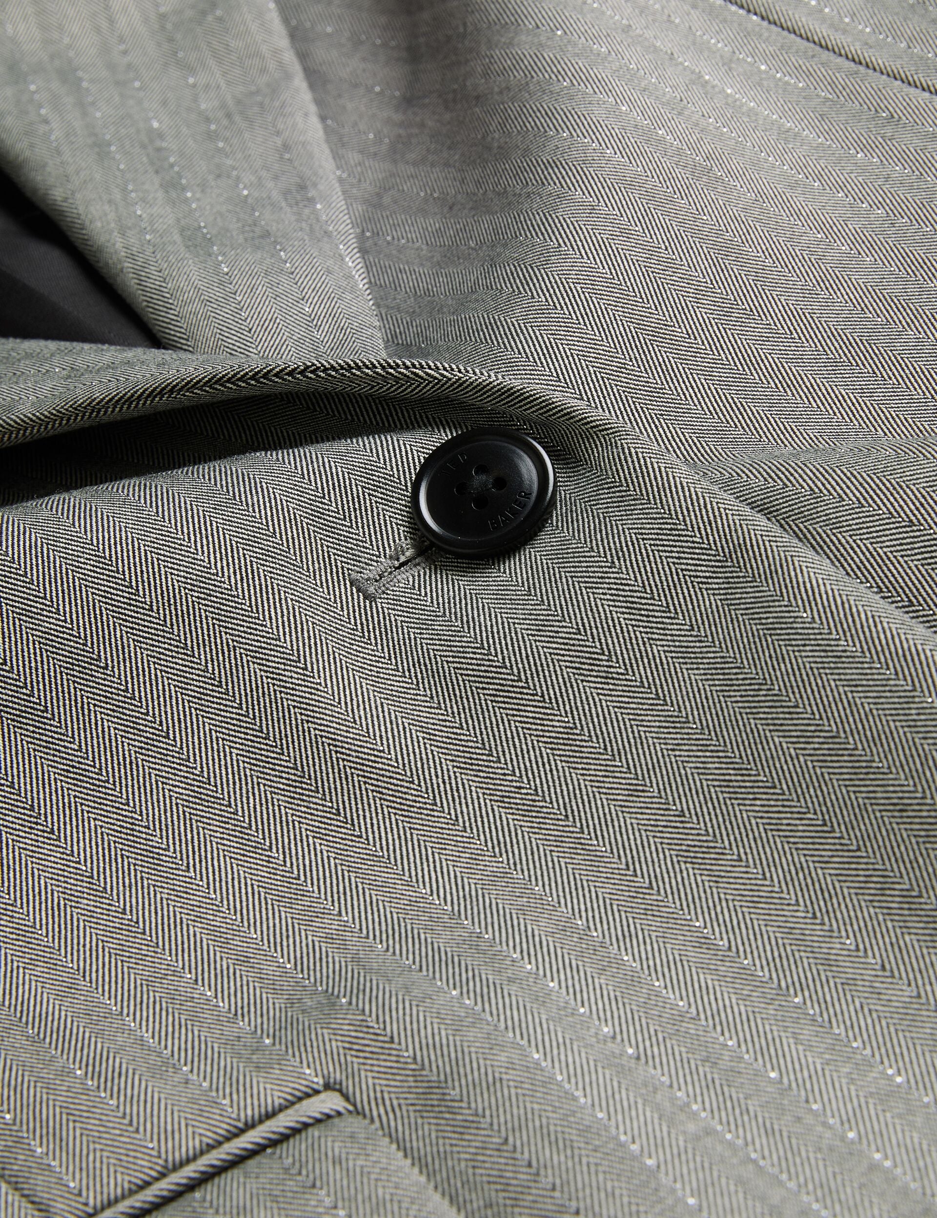 Ted Baker KOA - Oversized Herringbone Single Breasted Blazer DARK GREY
