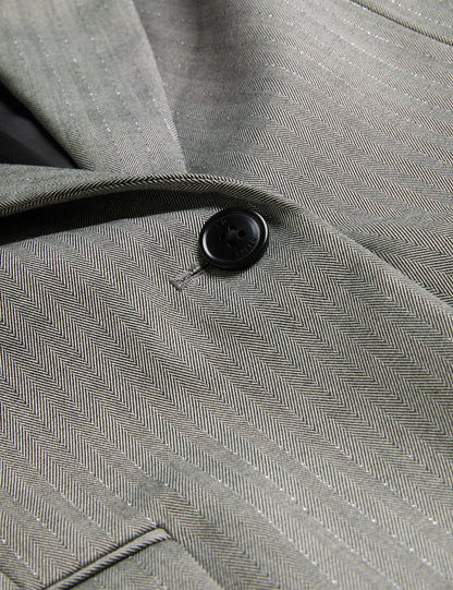 Ted Baker KOA - Oversized Herringbone Single Breasted Blazer DARK GREY