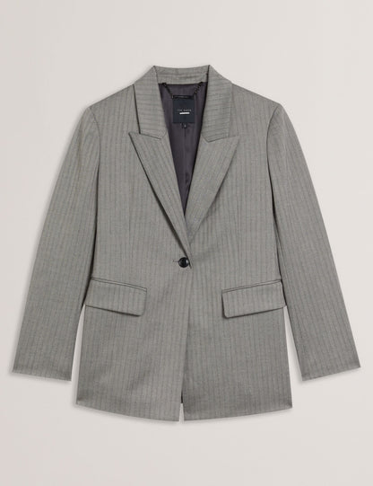 Ted Baker KOA - Oversized Herringbone Single Breasted Blazer DARK GREY