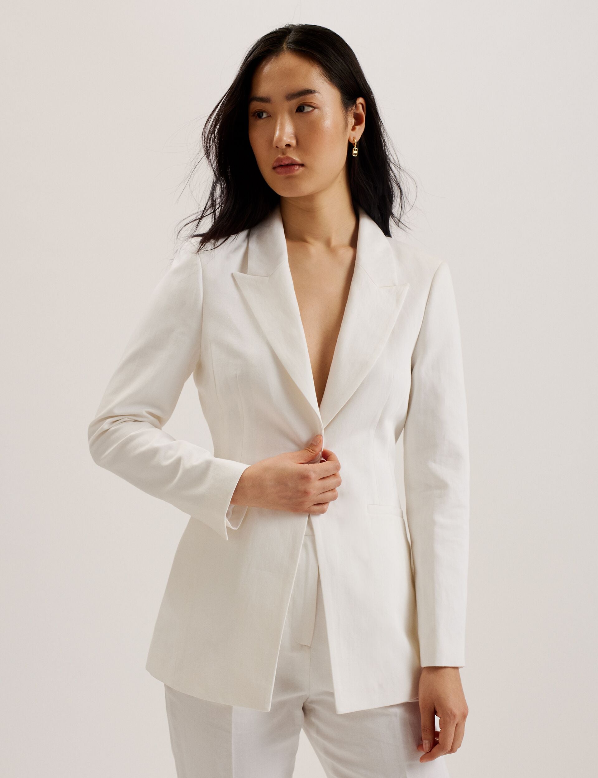 Ted Baker MUSUB - Tailored Jacket with Faux Pockets WHITE