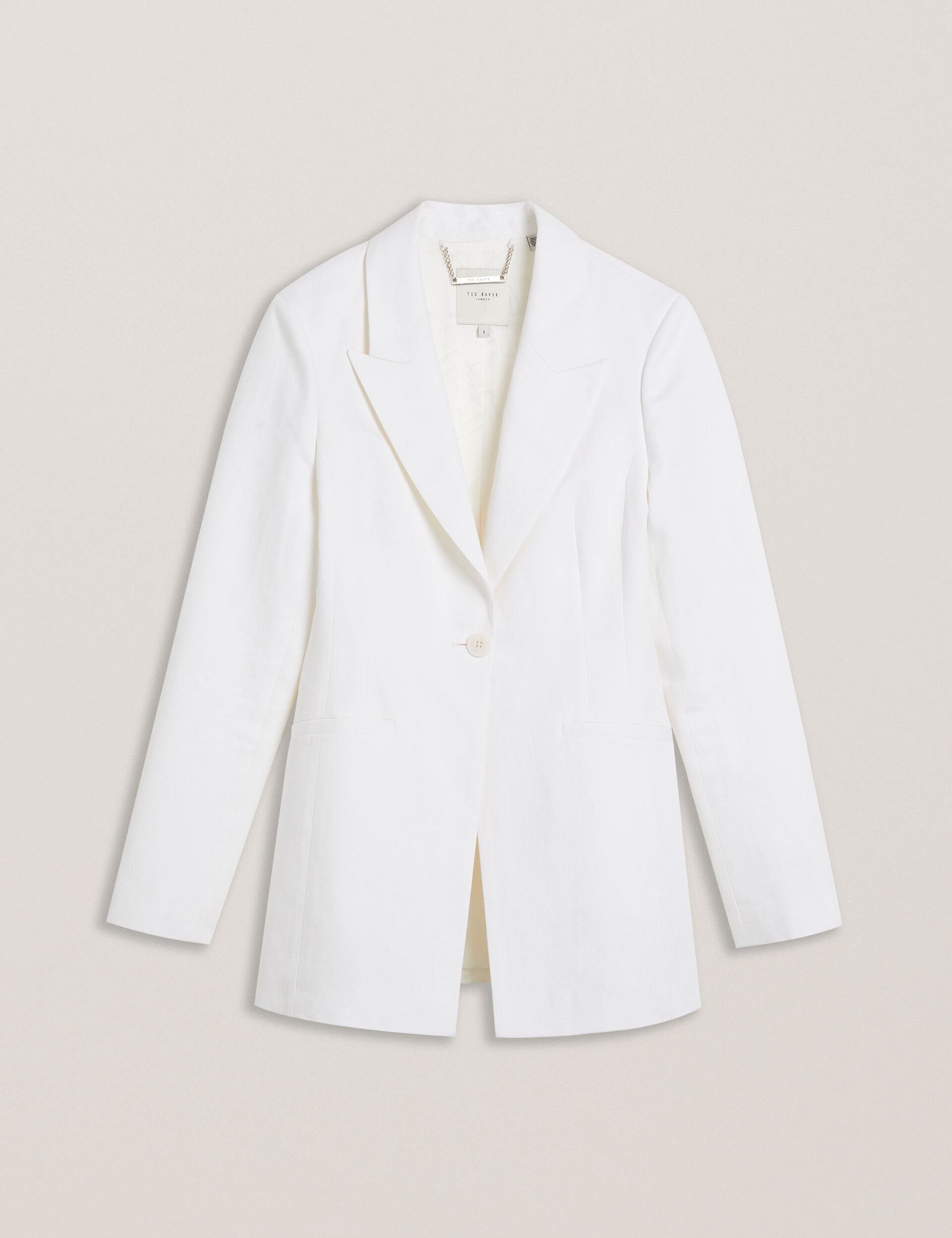Ted Baker MUSUB - Tailored Jacket with Faux Pockets WHITE