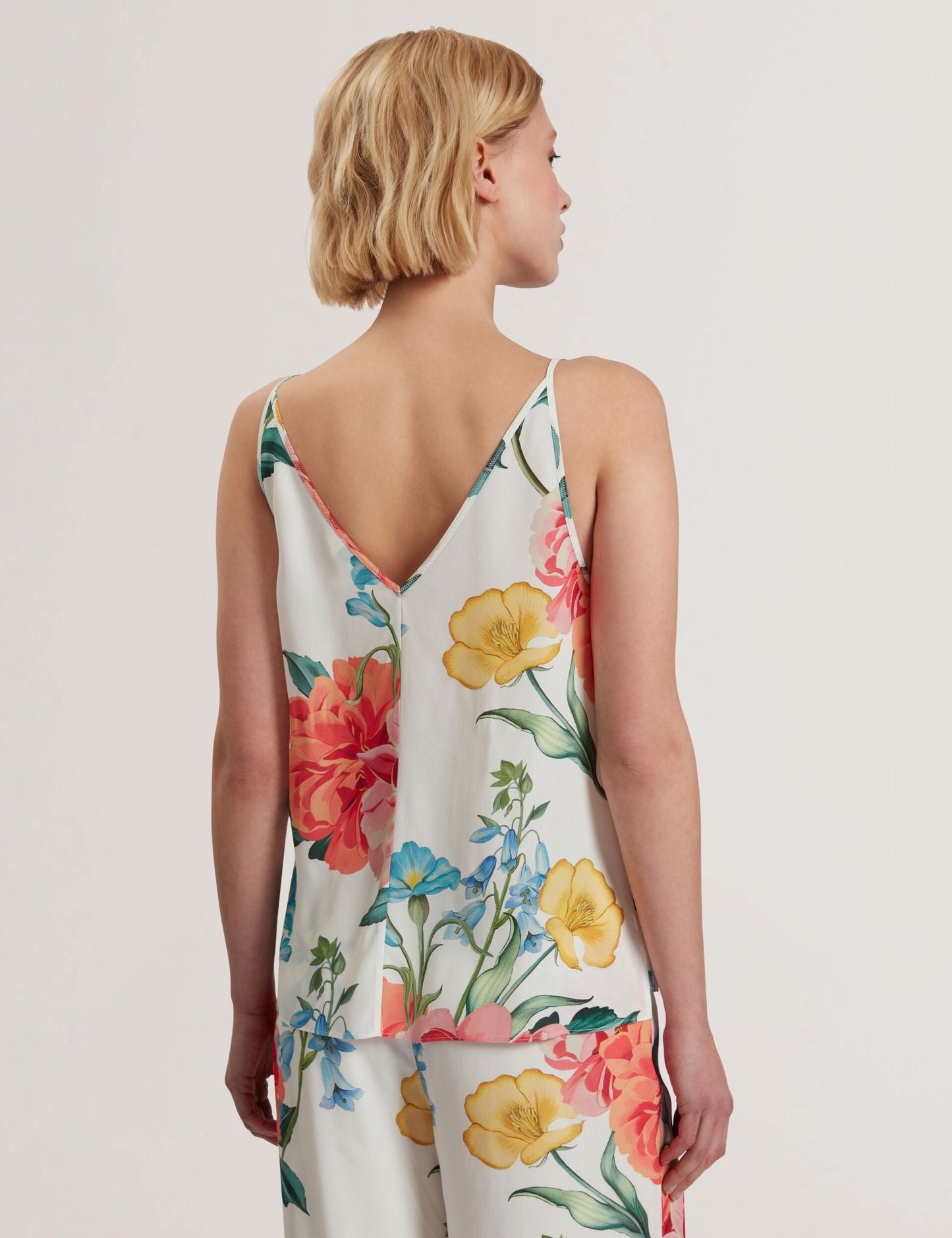 Ted Baker PURRLA - Floral Print Scoop Neck Sleeveless Top WHITE