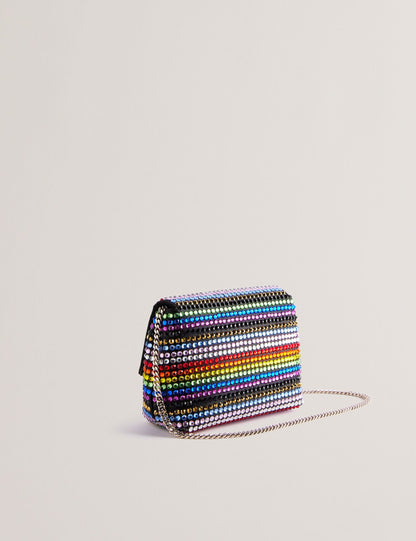 Ted Baker PRIDELA - Striped Crystal Mini Cross Body Bag MULTICOLOUR