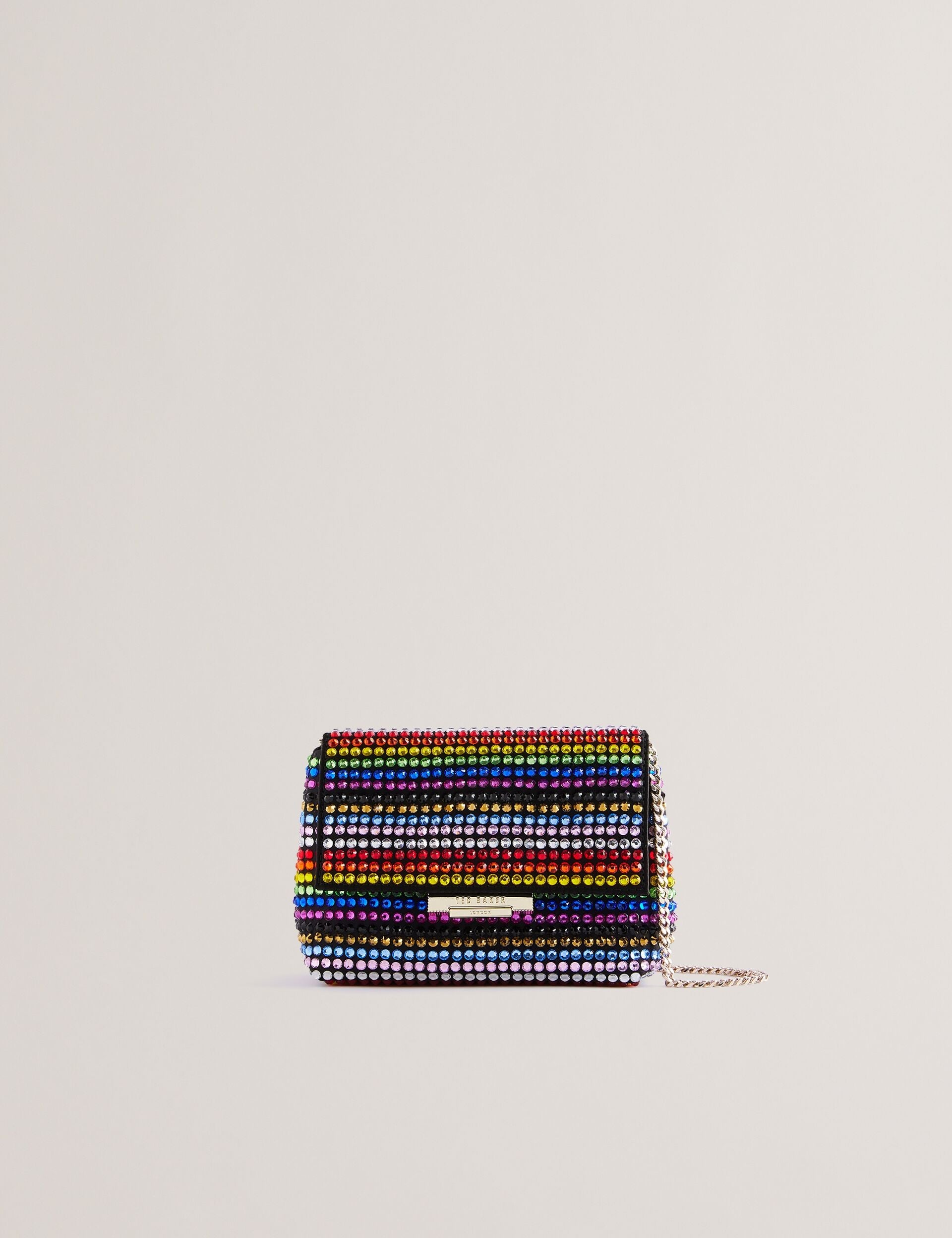 Ted Baker PRIDELA - Striped Crystal Mini Cross Body Bag MULTICOLOUR