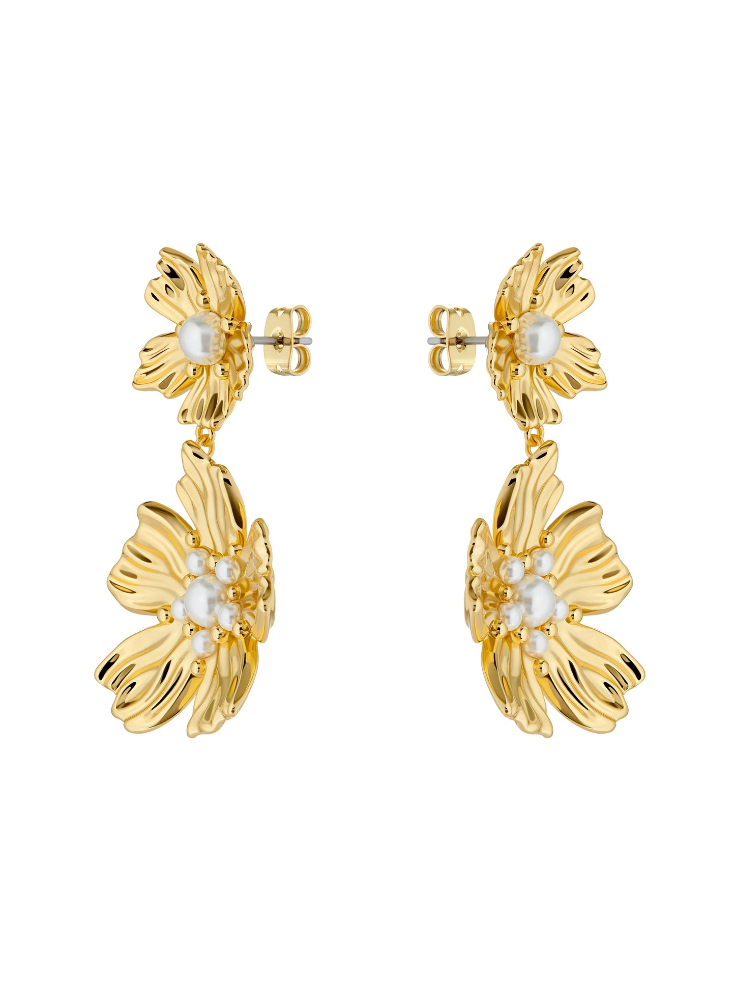 Ted Baker Petaria - Flower Statement Drop Earrings GOLD