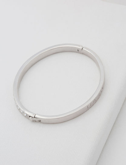 Ted Baker CLEMARA - Crystal Hinge Bangle Bracelet SILVER