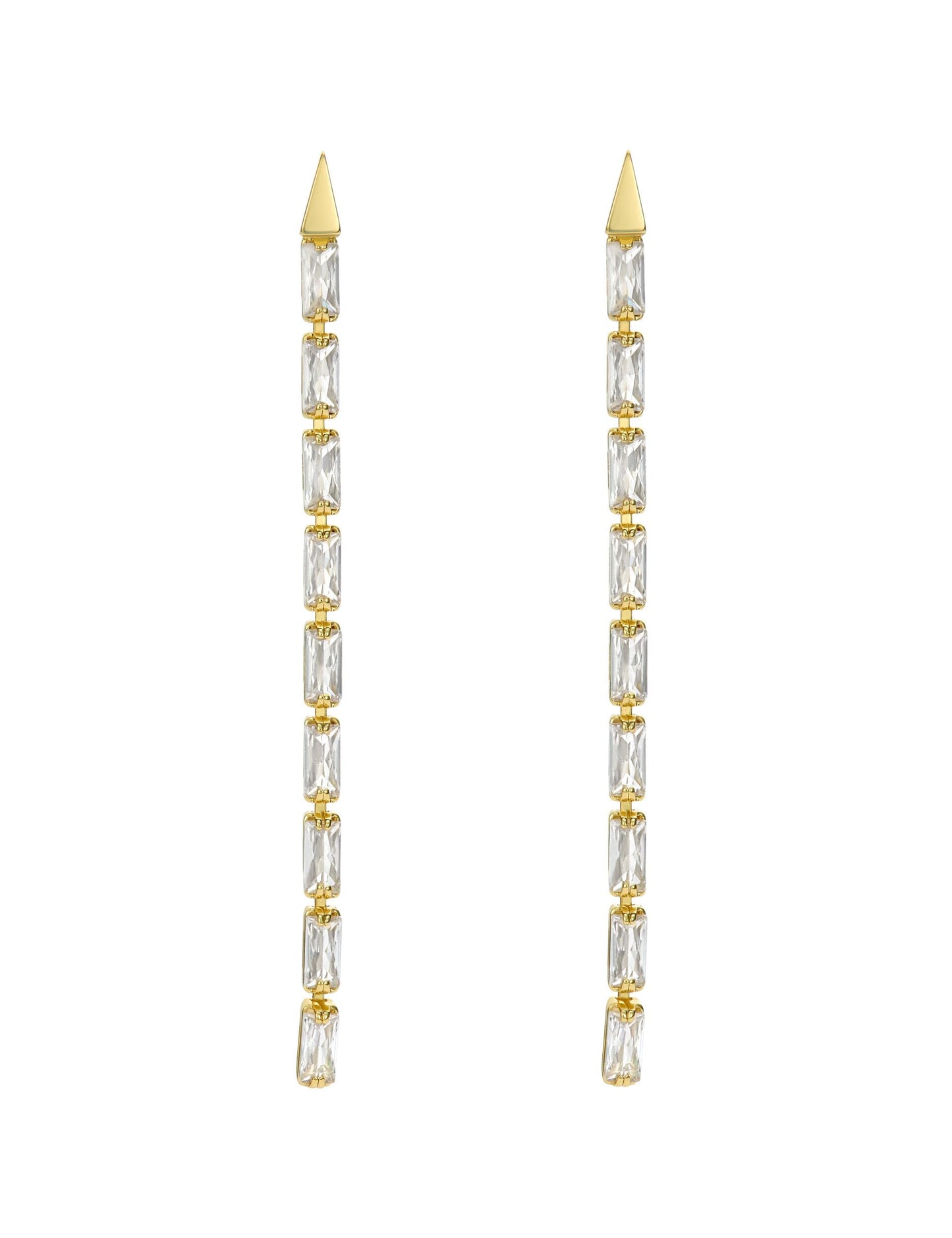 Ted Baker ISALIE - Baguette Crystal Long Drop Earrings GOLD
