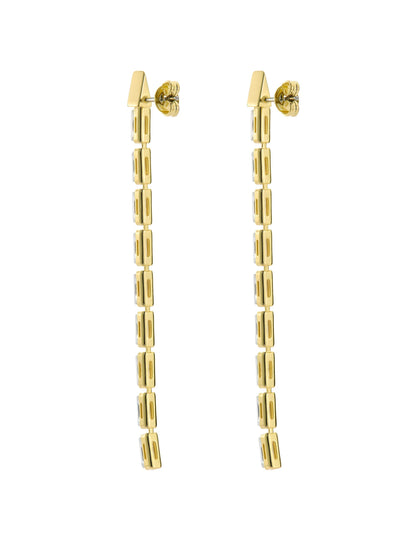Ted Baker ISALIE - Baguette Crystal Long Drop Earrings GOLD