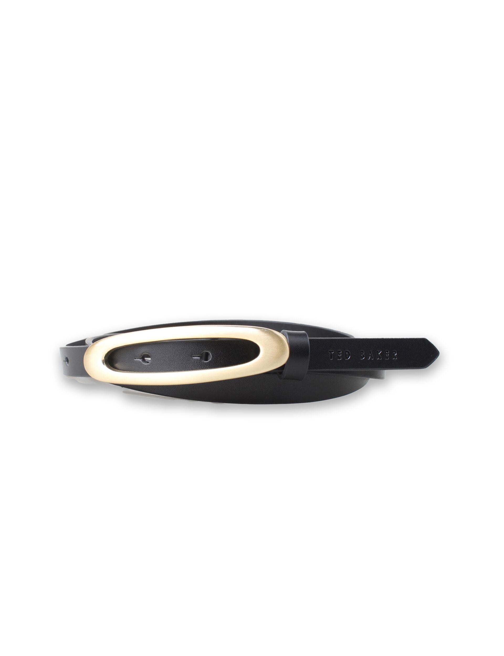 Ted Baker OVALAA - Smooth Narrow Belt BLACK