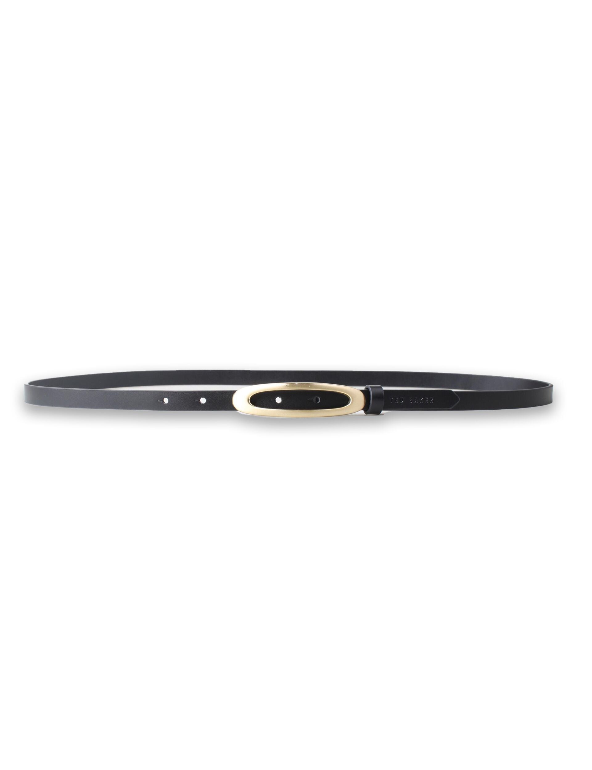 Ted Baker OVALAA - Smooth Narrow Belt BLACK