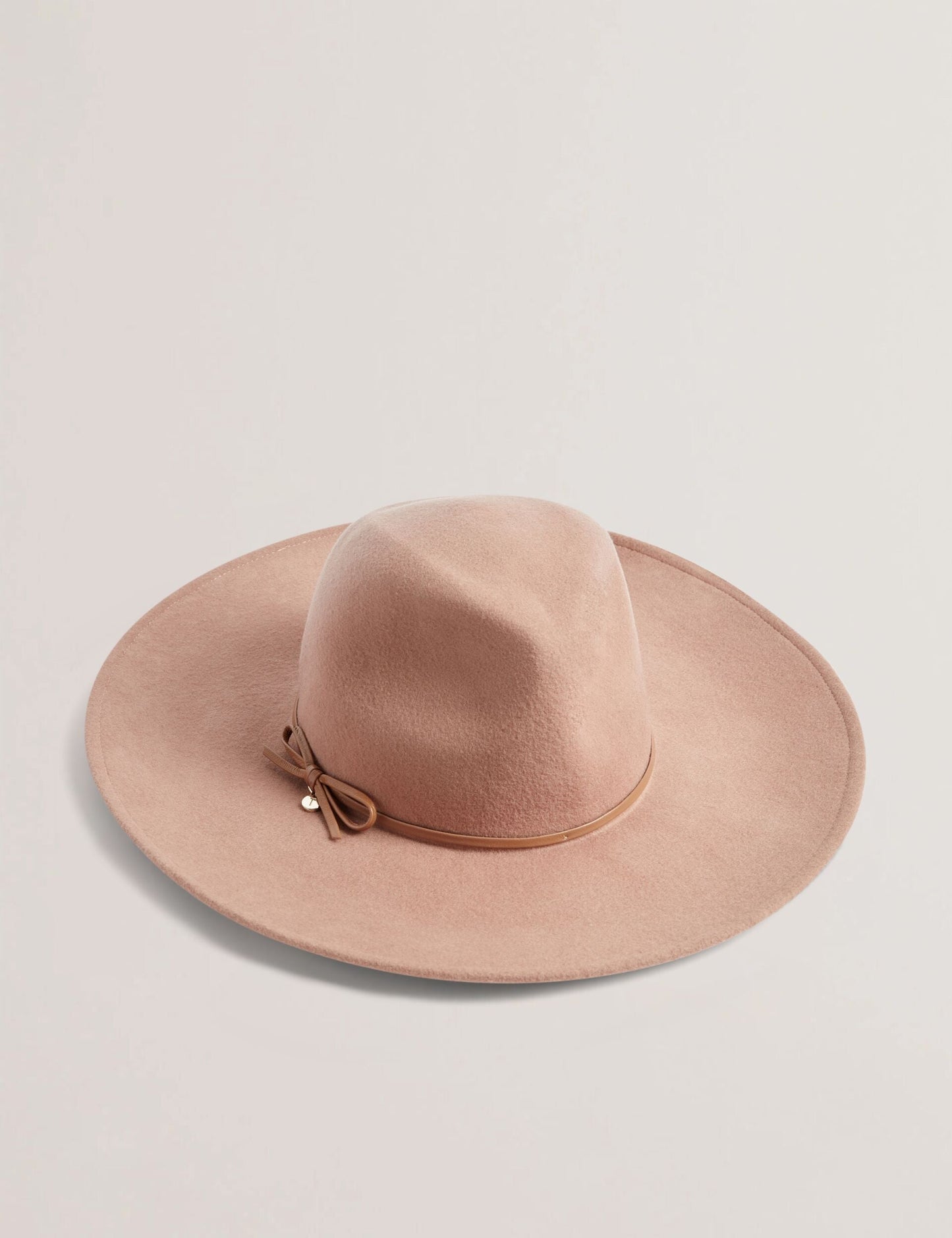 Ted Baker ABBIIIO - Bow Detail Pure Wool Fedora Hat TAN