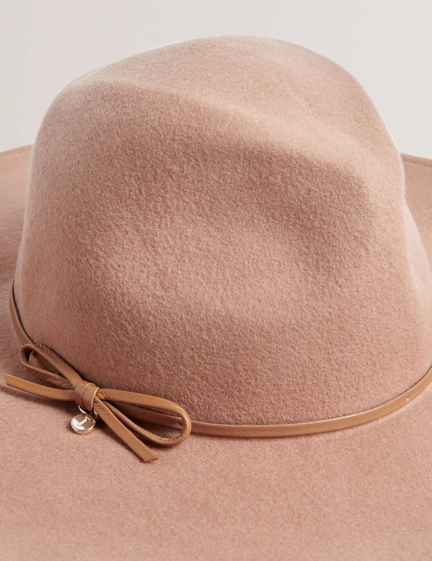 Ted Baker ABBIIIO - Bow Detail Pure Wool Fedora Hat TAN