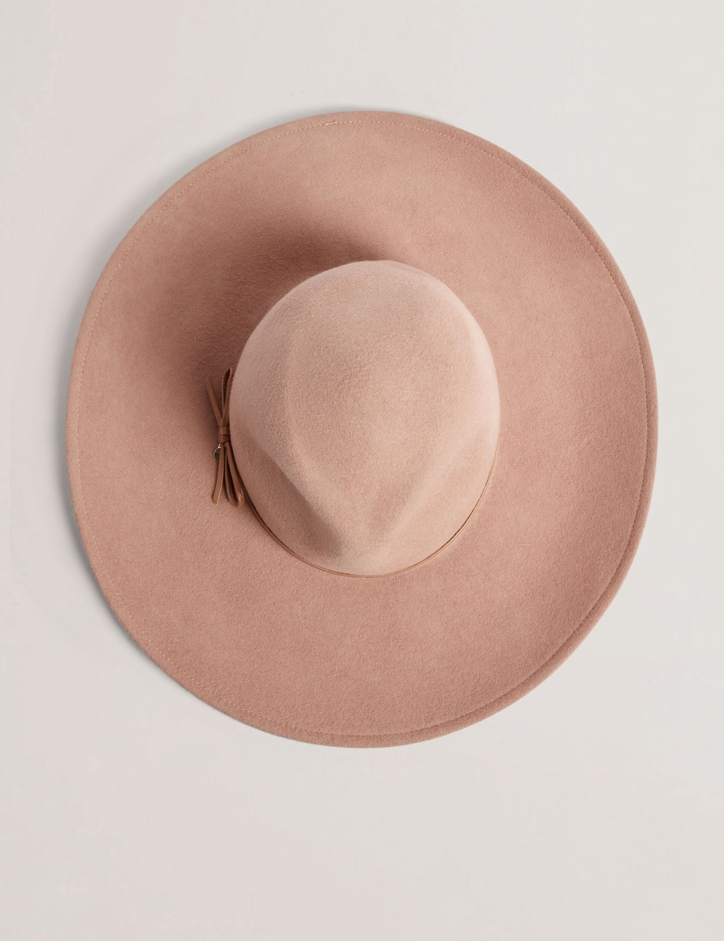 Ted Baker ABBIIIO - Bow Detail Pure Wool Fedora Hat TAN