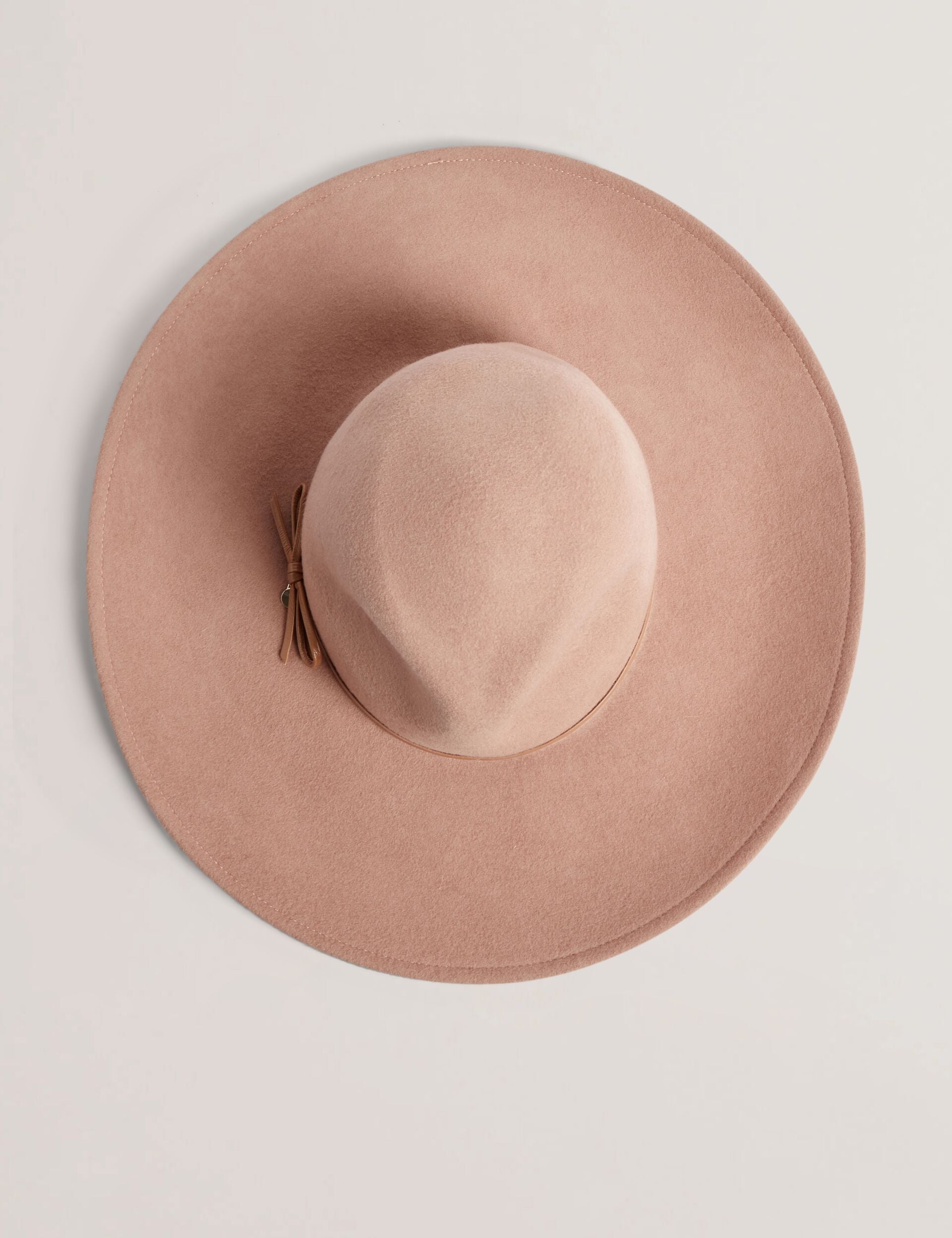 Ted Baker ABBIIIO - Bow Detail Pure Wool Fedora Hat TAN