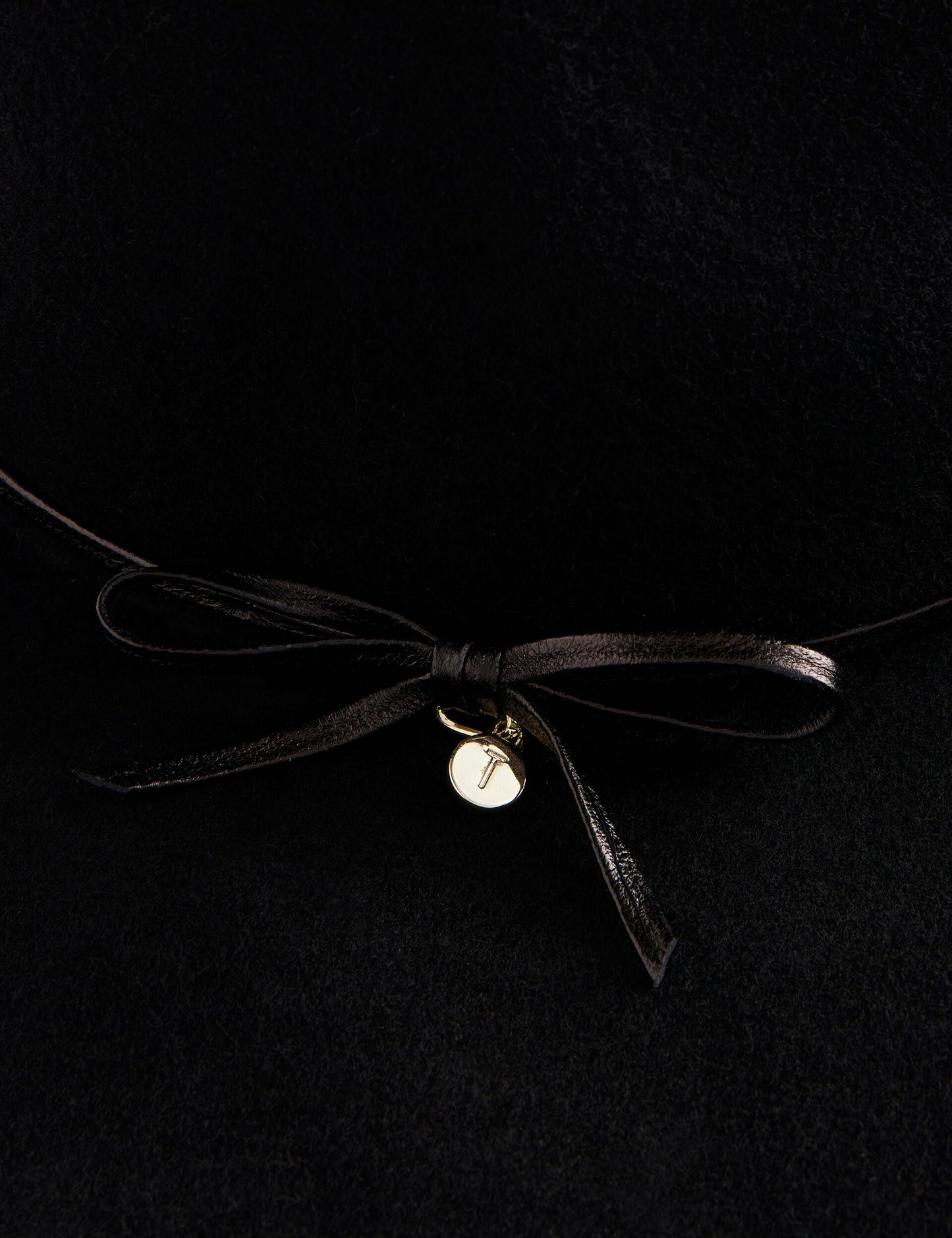 Ted Baker ABBIIIO - Bow Detail Pure Wool Fedora Hat BLACK