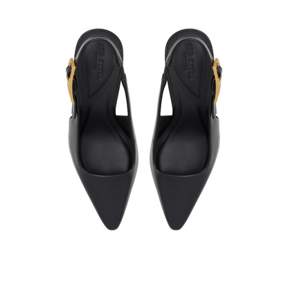 Ted Baker LOLA T-BUCKLE - Leather Slingback Heeled Pumps BLACK